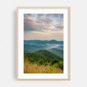 Impresión de Virginia, arte mural con paisajes, arte enmarcado de la naturaleza, decoración del hogar en la montaña, póster panorámico, bellas artes del bosque, verano, otoño, fotografía