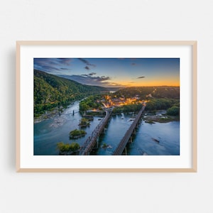 Harpers Ferry Print, West Virginia Wall Art, Landscape Framed Art, Scenic Home Decor, Bridge Poster, Sunset Fine Art, Nature, Autumn