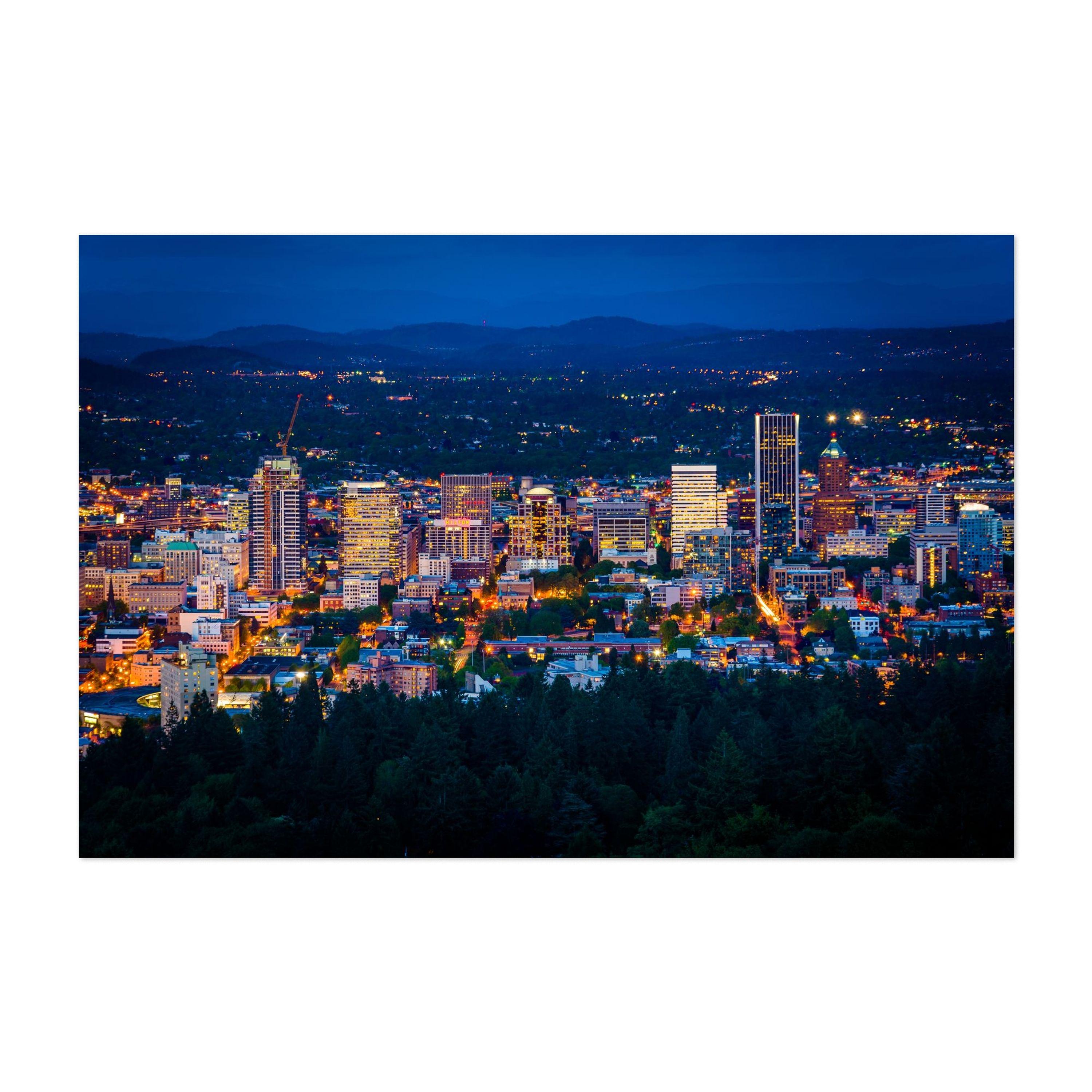 TUMOVO 3 Quadri Su Tela Portland Skyline - Stampe Artistiche Moderne, Pronti Da Appendere, 70x105 Cm - 5