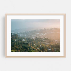 Los Angeles Print, California Wall Art, Landscape Framed Art, Nature Home Decor, Scenic Poster, Sunset Fine Art, Mountain, Architecture