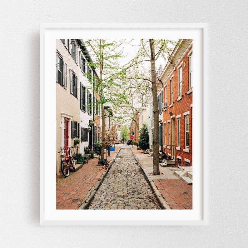 Philadelphia Print, Pennsylvania Wall Art, Street Photography Framed Art, Architecture Home Decor, City Poster, Vintage Fine Art, Scenic White