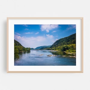 Harpers Ferry Print, West Virginia Wall Art, Landscape Framed Art, Nature Home Decor, Scenic Poster, Mountain Fine Art, Summer, Bridge