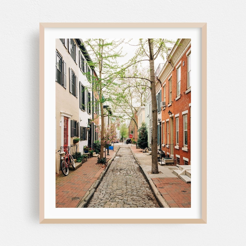 Philadelphia Print, Pennsylvania Wall Art, Street Photography Framed Art, Architecture Home Decor, City Poster, Vintage Fine Art, Scenic Oak