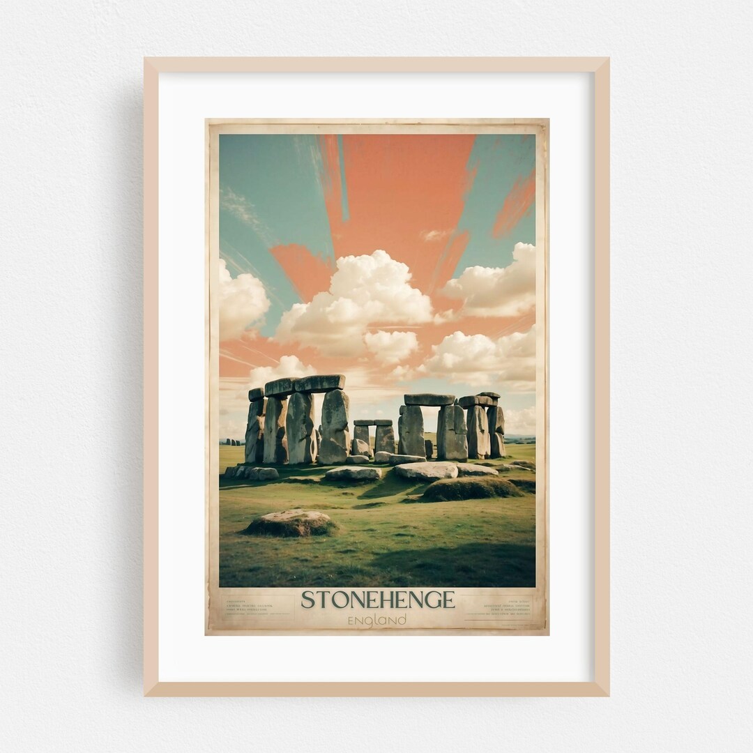 Mystical Monoliths: Vintage Travel Poster of Stonehenge Print, England ...