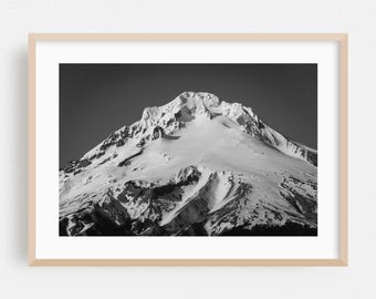 Oregon Print, Mountain Wall Art, Snow Framed Art, Black And White Home Decor, Landscape Poster, Nature Fine Art, Winter, Scenic, Photography