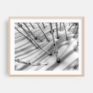 Black And White Print, Abstract Wall Art, Winter Framed Art, Snow Home Decor, Nature Poster, Minimalist Fine Art, Woods, Photography