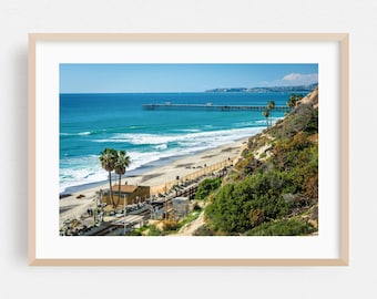 San Clemente Print, California Wall Art, Beach Framed Art, Coastal Home Decor, Ocean Poster, Palm Tree Fine Art, Waves, Scenic, Summer