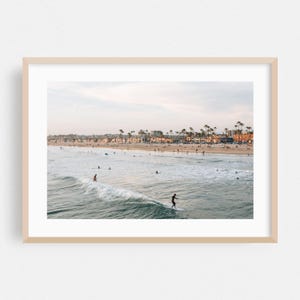 Newport Strand Druck, Kalifornien Wandkunst, Strand gerahmt Kunst, Surf Wohnkultur, Ozean Poster, Palme Fine Art, Küste, Sommer, Wellen