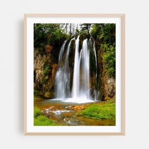 Impresión de Dakota del Sur, arte mural de cascada, arte natural enmarcado, decoración de paisajes para el hogar, póster de bosque, bellas artes otoñales, rural, botánico