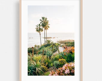 Laguna Beach Print, California Wall Art, Beach Framed Art, Coastal Home Decor, Palm Tree Poster, Tropical Fine Art, Ocean, Landscape