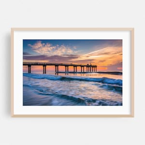 Florida Print, Sunset Wall Art, Ocean Framed Art, Waves Home Decor, Coast Poster, Beach Fine Art, Scenic, Bridge, Photography, St. Augustine