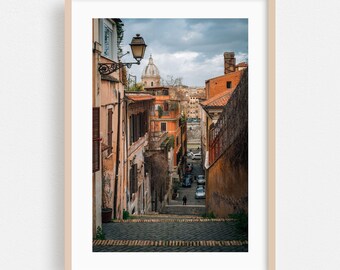 Romtryck, Lazio-väggkonst, Italiens inramade konst, Arkitekturheminredning, Stadsaffisch, Gatufotografikonst, Reseaffisch, Vintage