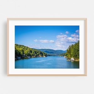 Lake Lure Print, North Carolina Wall Art, Lake Framed Art, Landscape Home Decor, Nature Poster, Mountain Fine Art, Scenic, Water, Summer