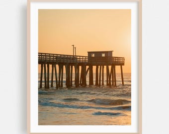 Avalon Print, New Jersey Wall Art, Sunset Framed Art, Beach Home Decor, Coast Poster, Ocean Fine Art, Scenic, Waves, Photography