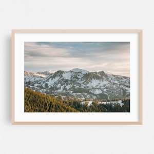 Stampa di Park City, arte murale dello Utah, arte incorniciata di montagna, arredamento per la casa con paesaggi, poster naturalistici, belle arti sulla neve, paesaggi, inverno, foresta, fotografia