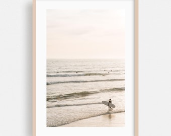 Newport Beach Print, California Wall Art, Surf Framed Art, Beach Home Decor, Ocean Poster, Surfboard Fine Art, Coastal, Sunset, Minimalist