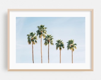 Lámina de Palm Springs, arte mural de California, cuadro de palmera, decoración minimalista para el hogar, póster tropical, bellas artes de la naturaleza, verano, costa