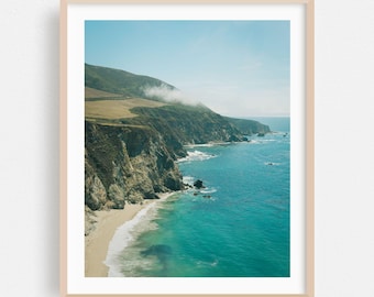 Impression californienne, art mural côte, art encadré, décoration de plage, affiche de paysage, oeuvre d'art nature, pittoresque, été, photographie
