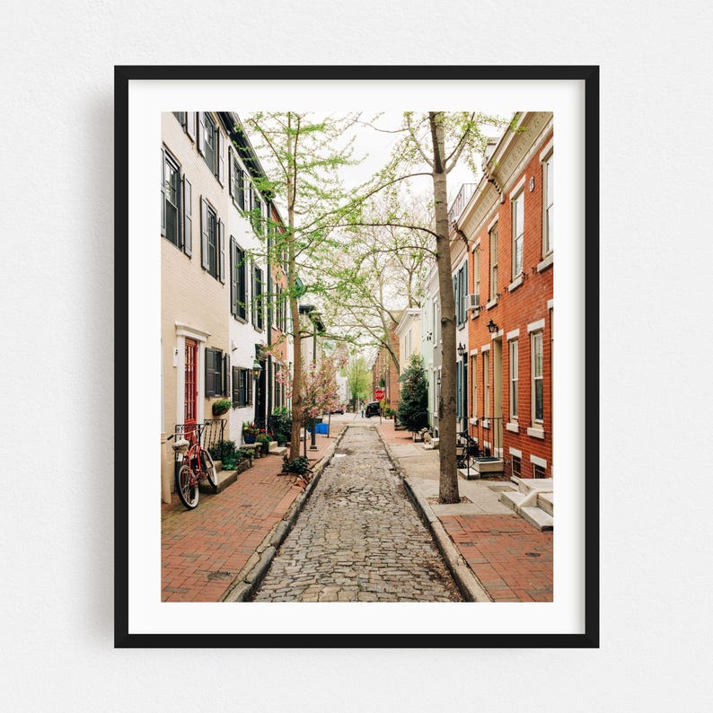 Philadelphia Print, Pennsylvania Wall Art, Street Photography Framed Art, Architecture Home Decor, City Poster, Vintage Fine Art, Scenic Black