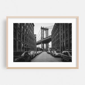 Brooklyn Print, New York Wall Art, Black And White Framed Art, Bridge Home Decor, Street Photography Poster, City Fine Art, Architecture