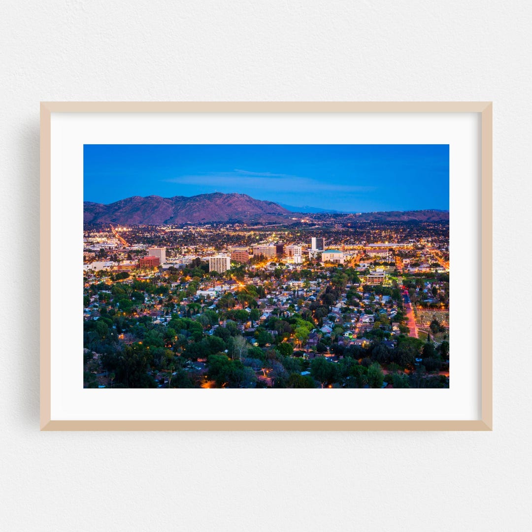 Riverside Print, California Wall Art, City Framed Art, Skyline Home ...