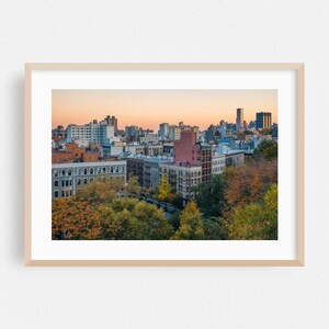 Impresión de Manhattan, arte mural de Nueva York, arte urbano enmarcado, decoración del hogar con el horizonte, póster de otoño, bellas artes arquitectónicas, paisajes, vintage, fotografía