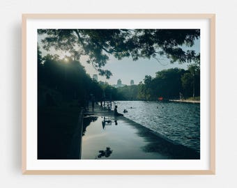 Austin Print, Texas Wall Art, Water Framed Art, Summer Home Decor, Cityscape Poster, Silhouette Fine Art, Skyline, Photography