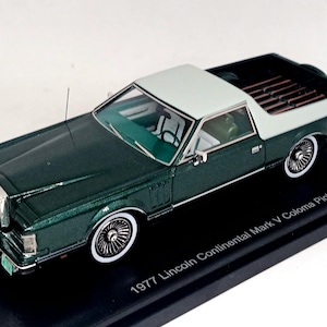 Modèle Réduit Lincoln Continental Mark V 1977 - 1/43 En Résine Bicolore Vert