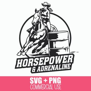 Cowgirl Barrel Racing SVG: Western Rodeo Silhouette (Digital Download)
