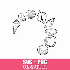 Bold Seashell SVG Bundle | Coastal Ocean Clipart for Cricut Silhouette | Sea Shell Line Art Cut File | Beach Life Summer Design