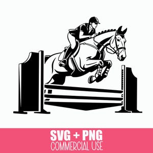 Sport Horse Jumping SVG: Equestrian Rider Clipart, Show Jumper Cut File