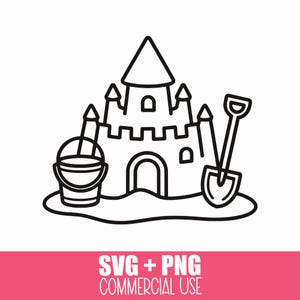 Sandcastle SVG Cut File for Cricut Silhouette Glowforge | Line Art Beach Summer Design for Shirts, Scrapbooking, Party Decor, Invitation