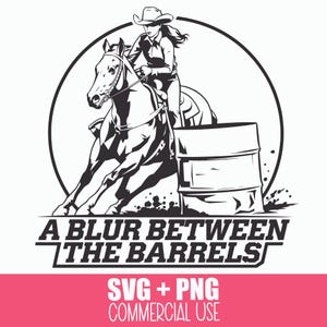 Barrel Racing SVG: Rodeo Cowgirl Silhouette Vector (PNG, Digital Download)