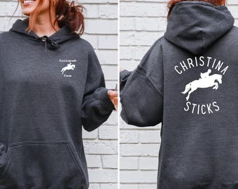 Felpa Con Cappuccio Personalizzata 'Cavallo E Cavaliere' &ndash; Cuore, Unisex, AWDis, Nuova