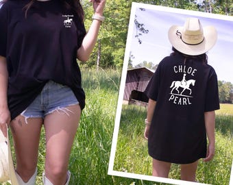 Personalized Horse Shirt, Custom Rider Name Tee, Horse Lover Gift, Equestrian T-Shirt, Barn Apparel, Adults & Youth