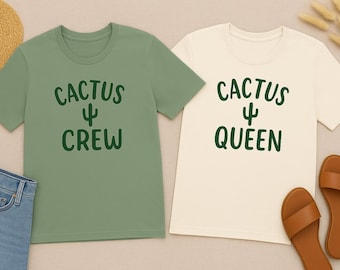 Cactus Crew Bachelorette Shirts, Cactus Queen Bride Shirt, Desert Theme Bachelorette Party Tees, Western Bride and Bridesmaid Shirts