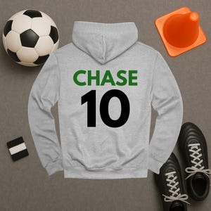 Personalized Soccer Sweatshirt – Youth & Adult Sizes, Team Apparel, Player Name Hoodie, Custom Soccer Gift, Game Day Shirt