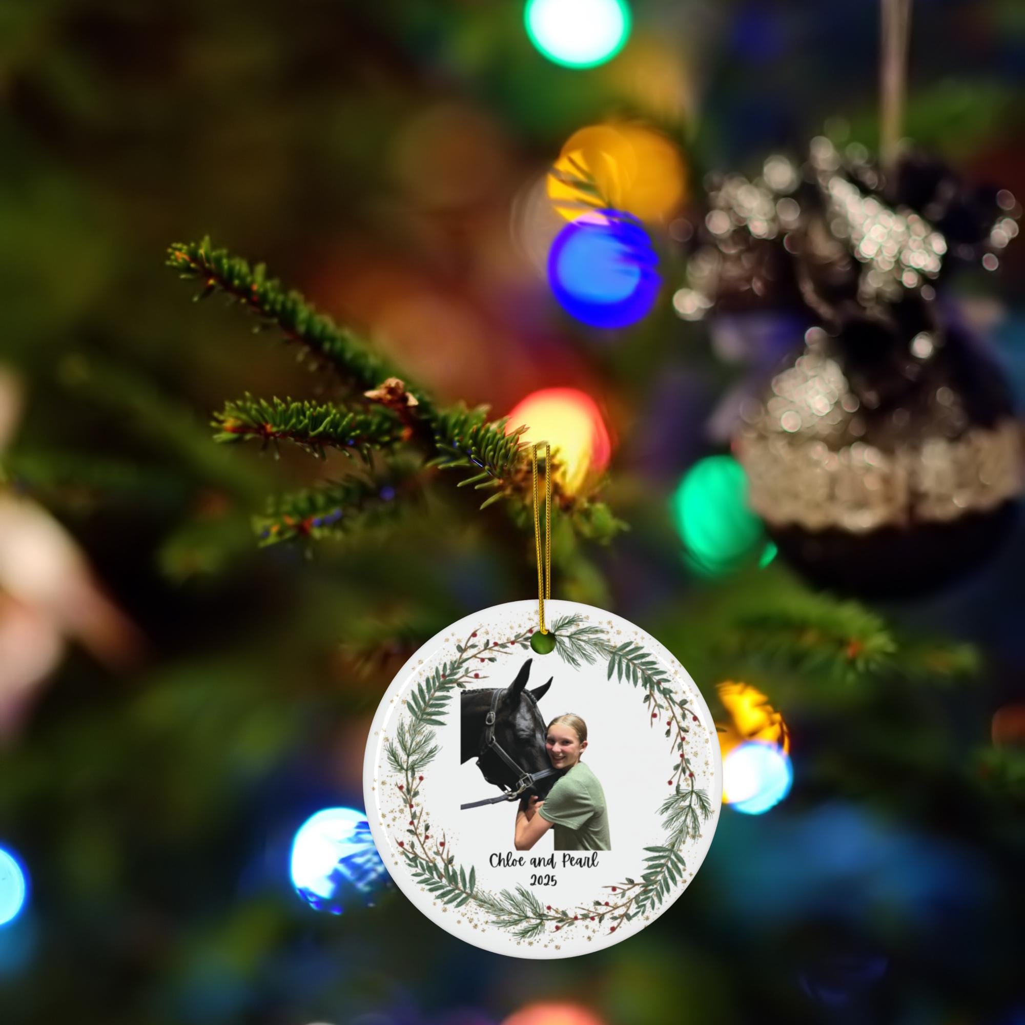 Set di ornamenti per cavalli per albero di Natale, ornamenti