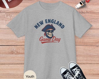 New England Game Day Kids Shirt or Hoodie, Patriots Football Toddler Tee, Baby Tailgate Outfit, Youth Sports Fan Apparel