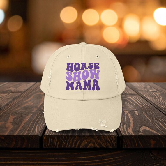Horse Show Mama Distressed Hat, Equestrian Mom Hat, Horse  display picture 3