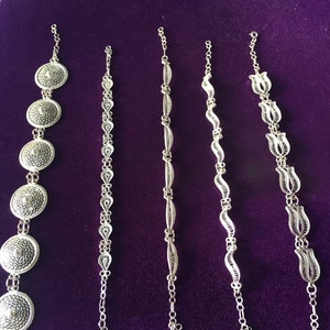 950 Sterling Silver Filigree Bracelet: Dainty Wedding Jewelry, Silver Bracelet, Filigree Jewelry