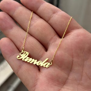 Personalized Name Necklace, 925 Sterling Silver Custom Name Necklace, Bridesmaid Jewelry, Nameplate Necklace, Personalized Jewelry, Mom Gift