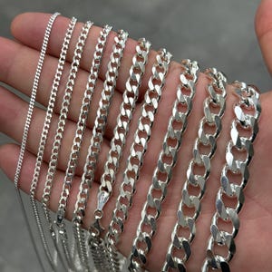 Sterlingzilveren kinketting: Cubaanse schakelketting, uniseks sieraden