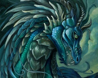 Zéfiro - Estampa de Dragão Azul Fantasia