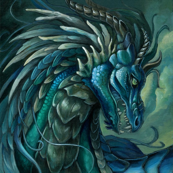 Zephyr - Fantasy Blue Dragon Print