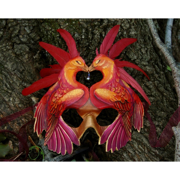 Phoenix Love - Leather Firebird Mask