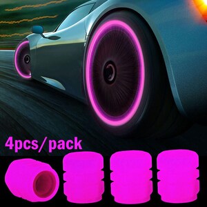 thumbnail image 2 of 4-Pack Black Aluminum Tire Valve Stem Caps With Pink Ribbon Breast Cancer Design 2 of 5