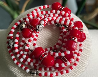 Shango / Sango / Chango Eleke, Ileke, Yoruba-halsband, Lucumí, Santería, Ifá