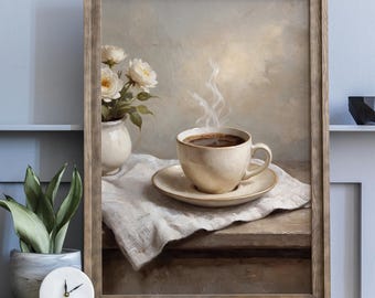 Rustikales Kaffee Poster: Vintage Poster Deko für die Küche (Digitaler Download)