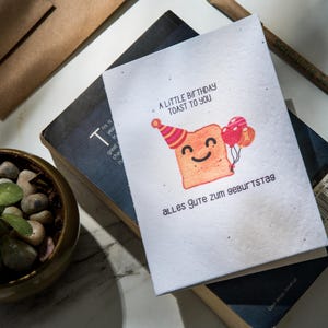 Cartes de voeux d'anniversaire amusantesJe paquet de 5 cartes de voeux d'anniversaire faites main en papier pour graines à planter